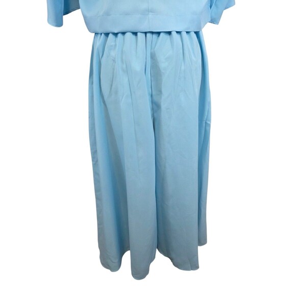 Zanzea Top And  Pants Set Womans Large Baby Blue Ultra Wide Leg Stretch NWT - Picture 8 of 13